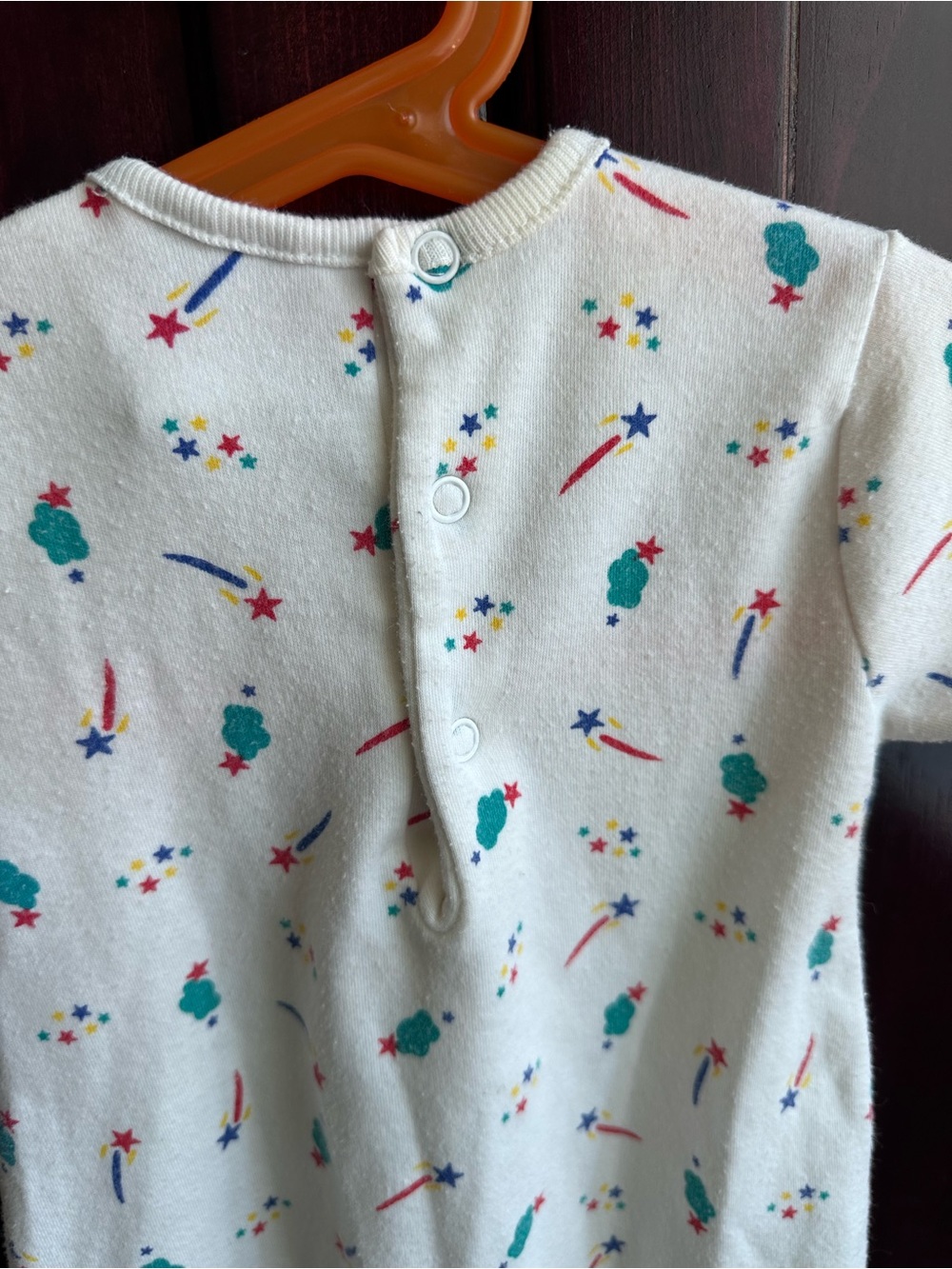 Vintage Printed Baby One-Piece with Playful Teal & Red Accents - Picture 8 of 8